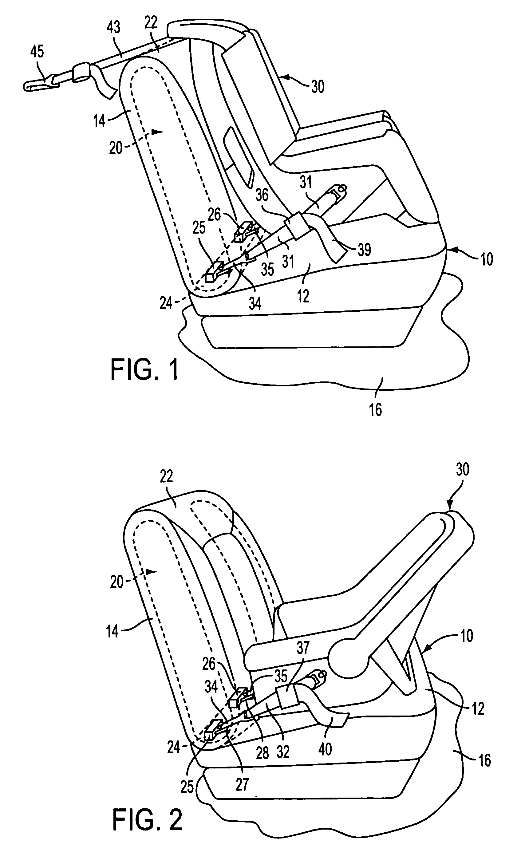 Child restraint seat anchors with integrated child seat detectors