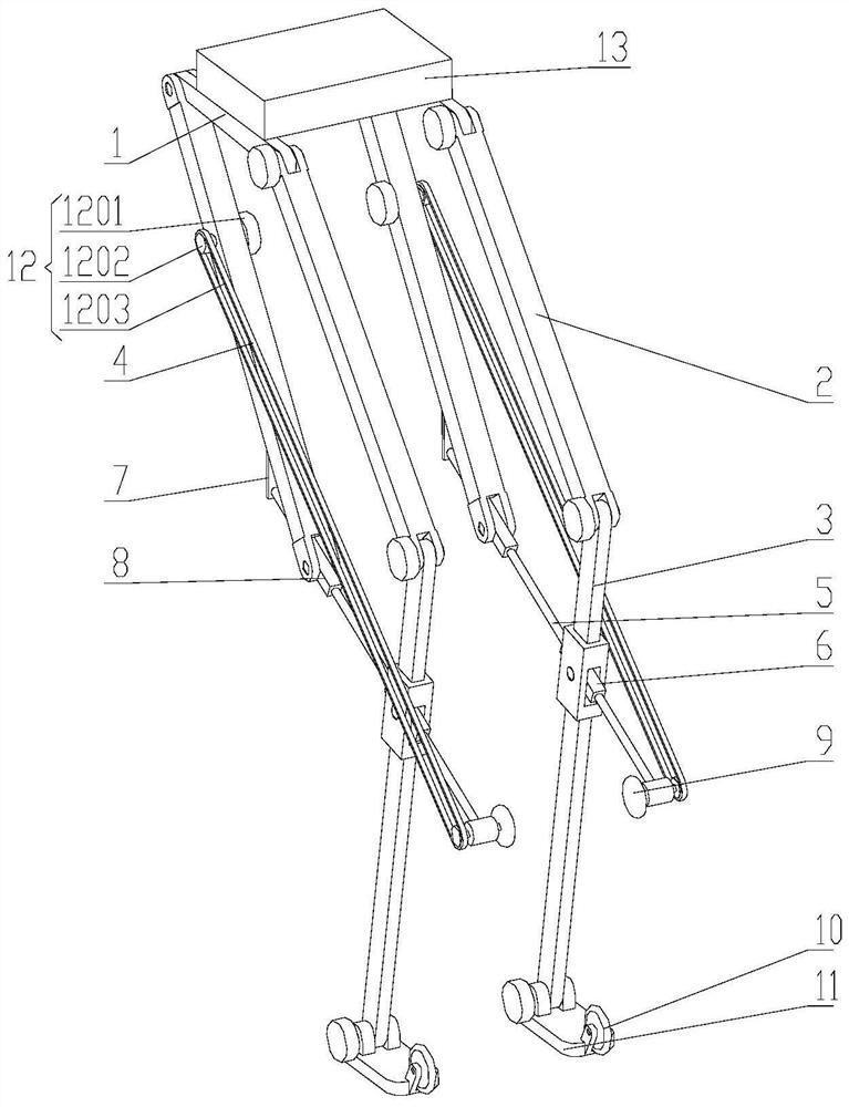 A six-bar mechanism for a footed robot