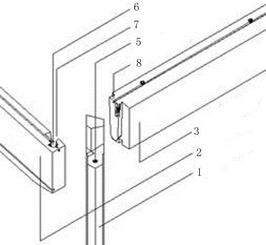 Corner upright post, two-side oblique beam and drainage channel cross beam connecting structure of sunlight house