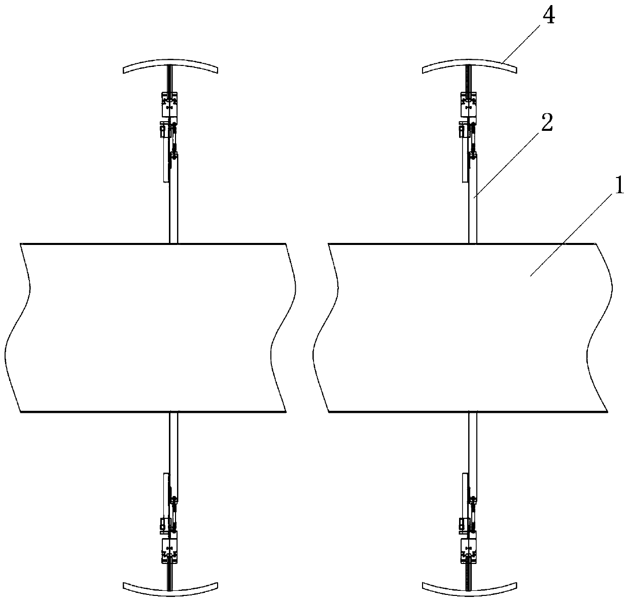 Material piling and taking machine cantilever anti-collision detection device and material piling and taking machine cantilever with same