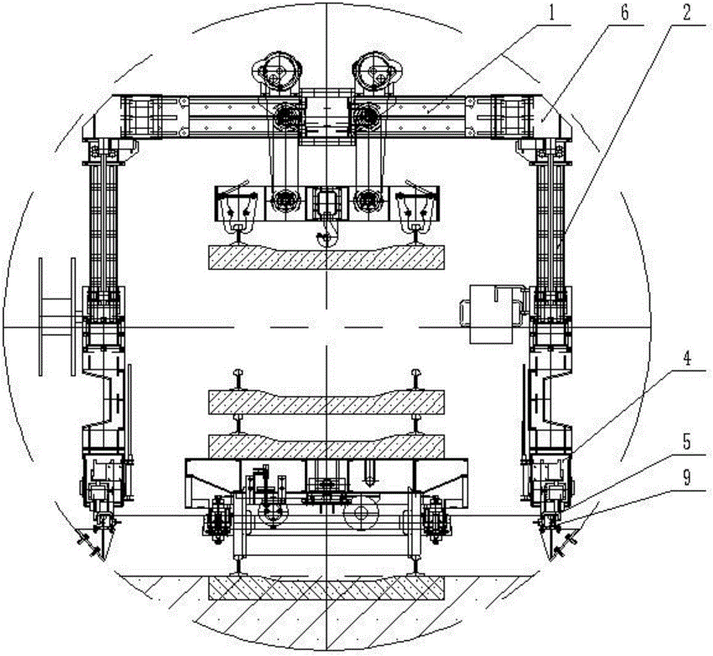 Rail layer walking process automatic span variation device and span variation method