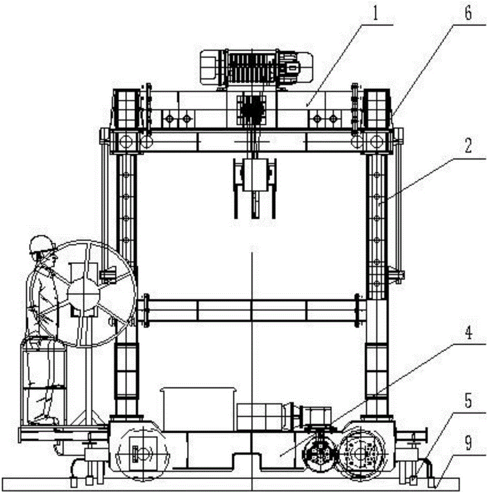 Rail layer walking process automatic span variation device and span variation method