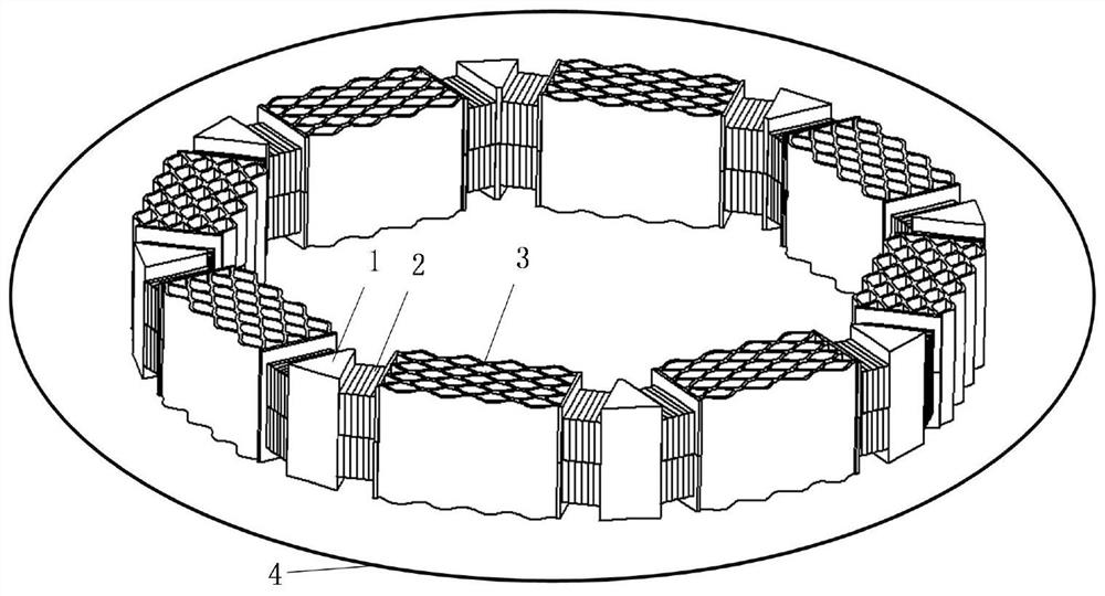 Periodic structure spliced circular ring transducer and splicing method thereof