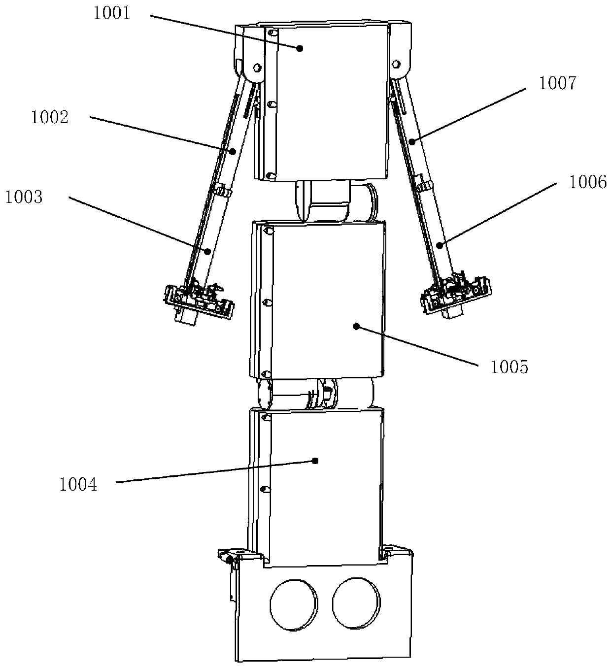 Standing-type lunar surface split type spacesuit auxiliary wearing device
