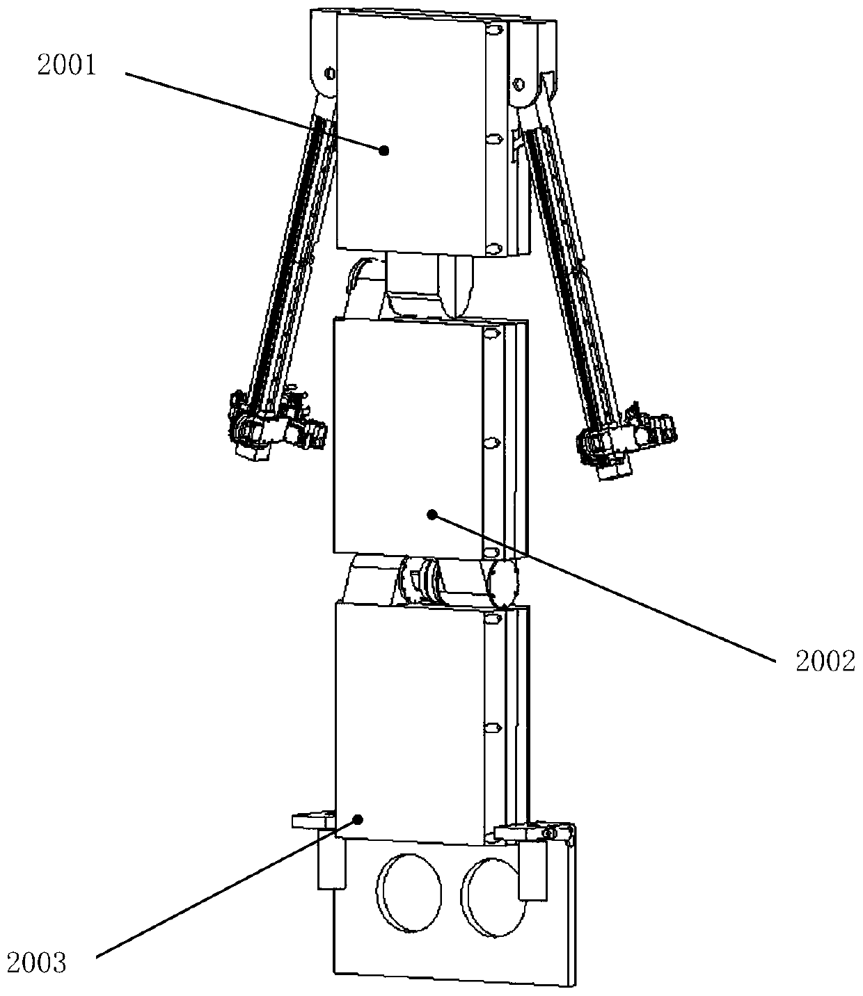 Standing-type lunar surface split type spacesuit auxiliary wearing device