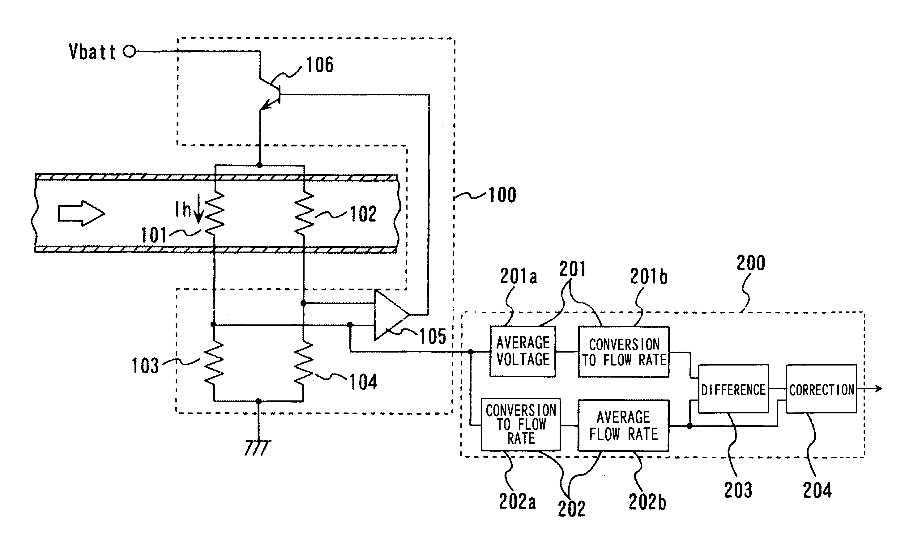 Heating resistor type air flow rate measuring device and method of correcting measurement error