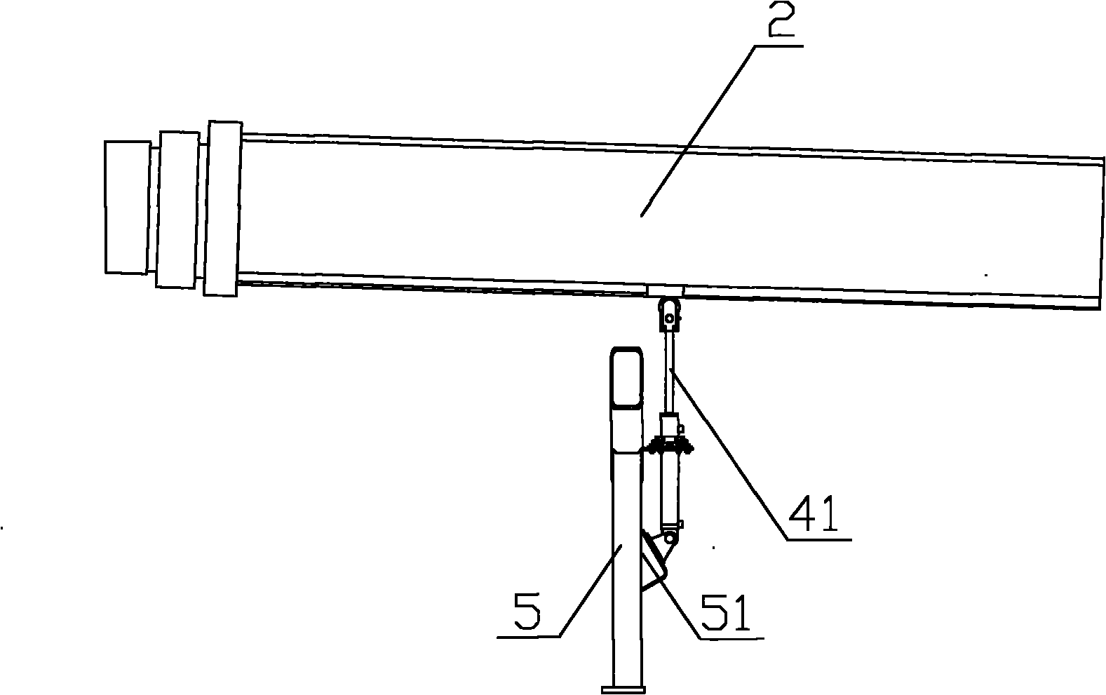 Construction vehicle and arm support supporting device thereof