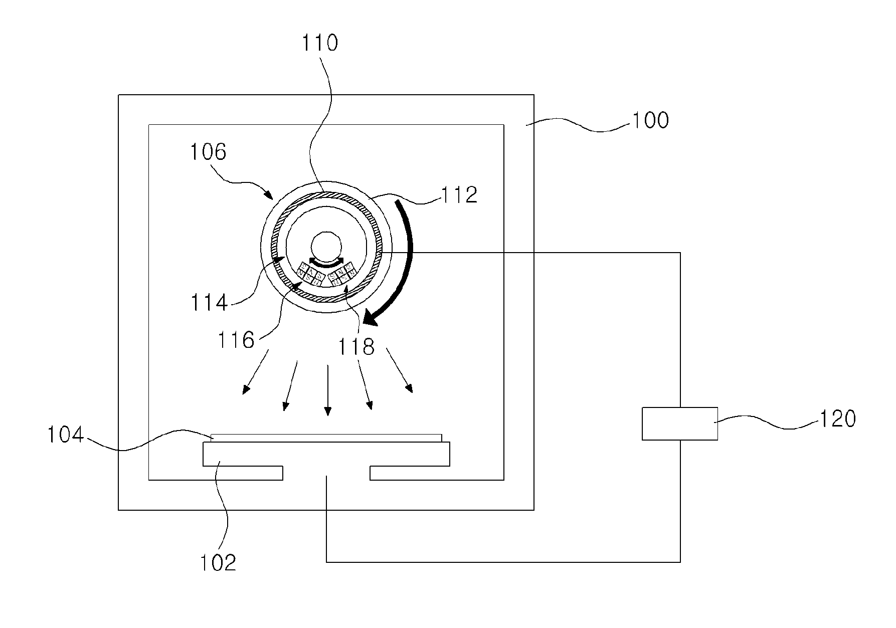 Apparatus and method for sputtering a target using a magnet unit