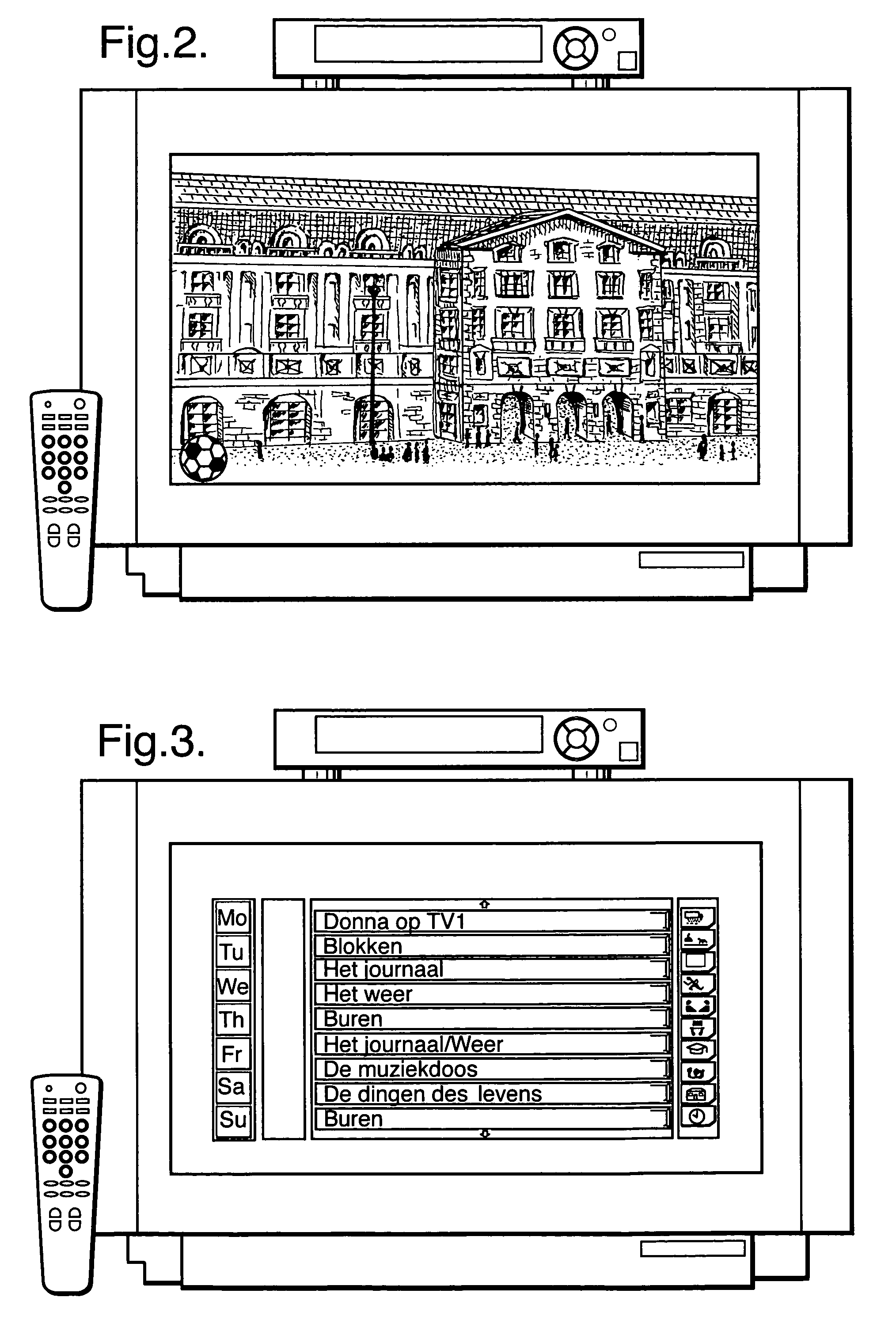 Television display device and method of operating a television system