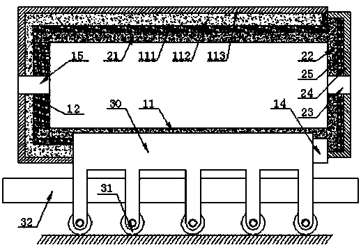 A heating and curing furnace for anti-corrosion treatment of steel components