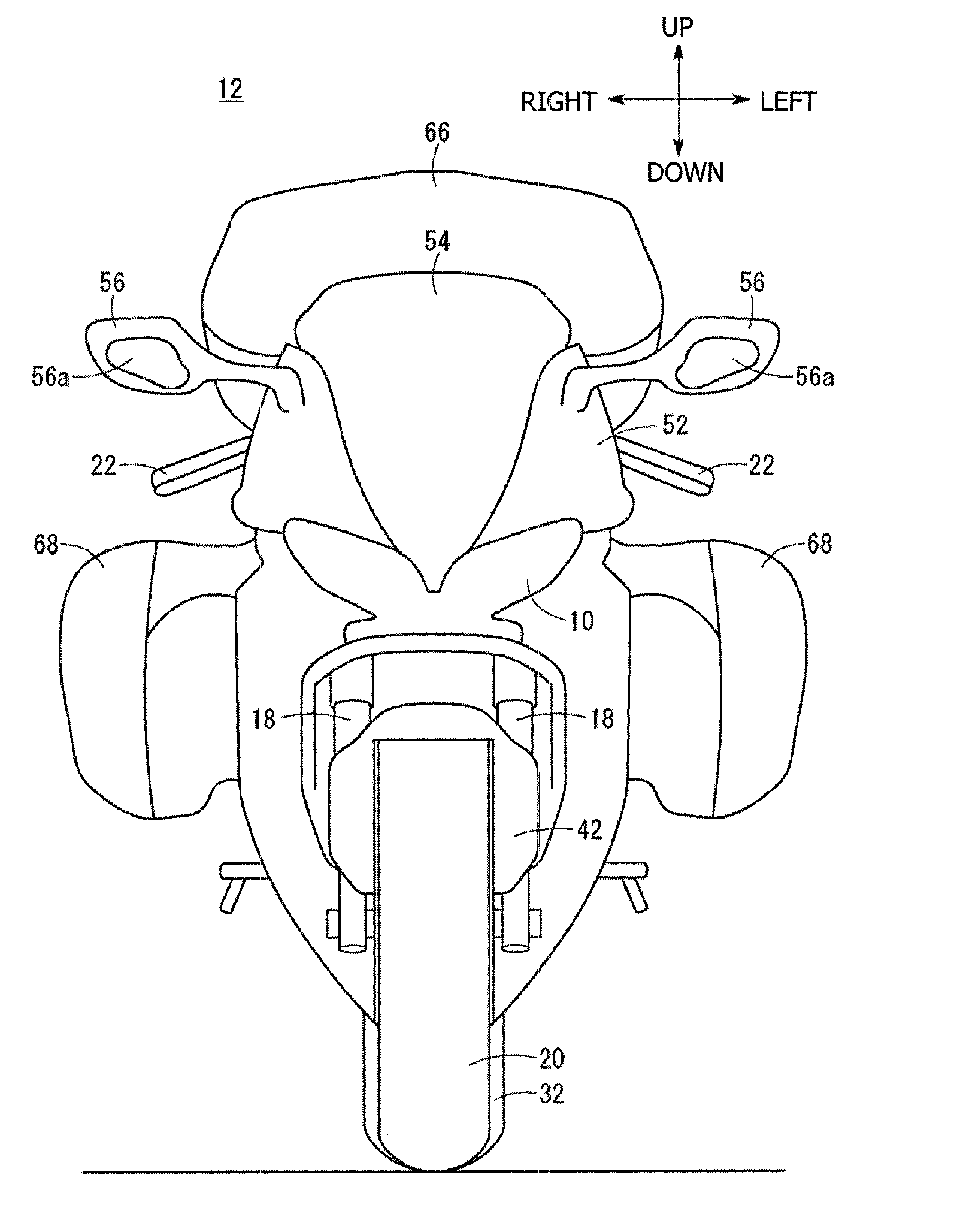 Headlight device for motorcycle