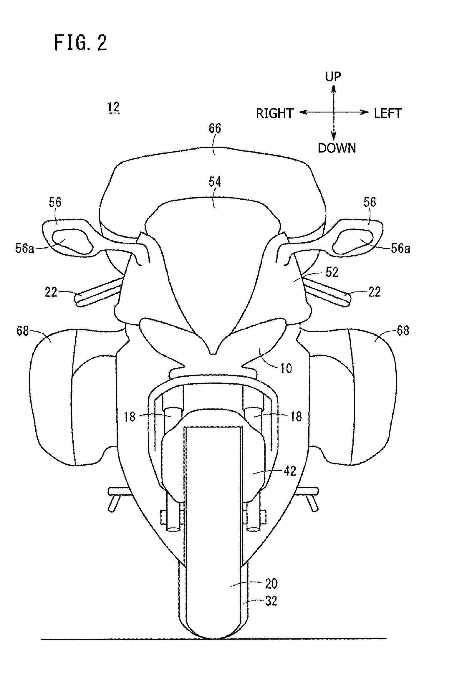 Headlight device for motorcycle