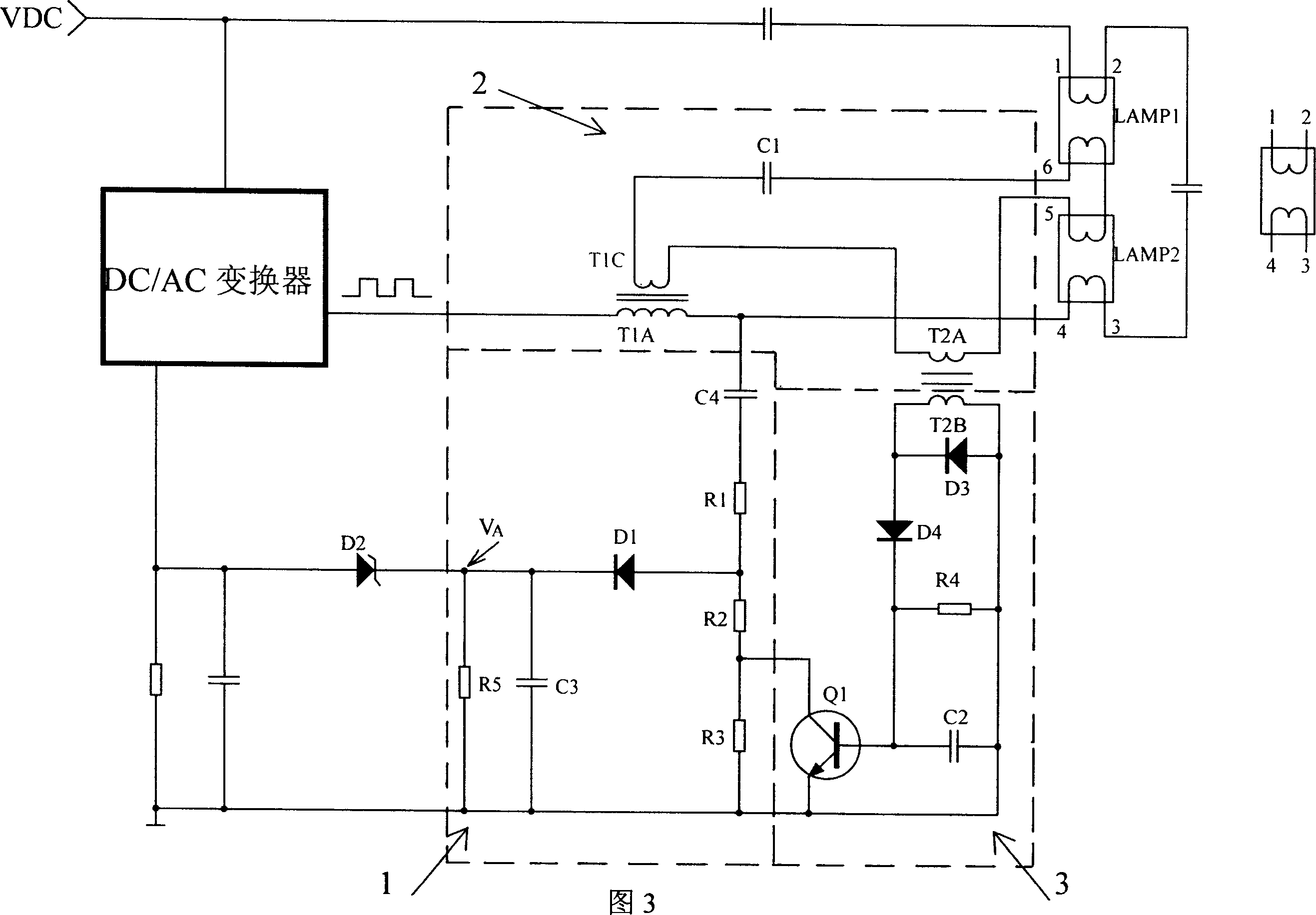 Automatic detecting and compensating circuit for single and double lamps
