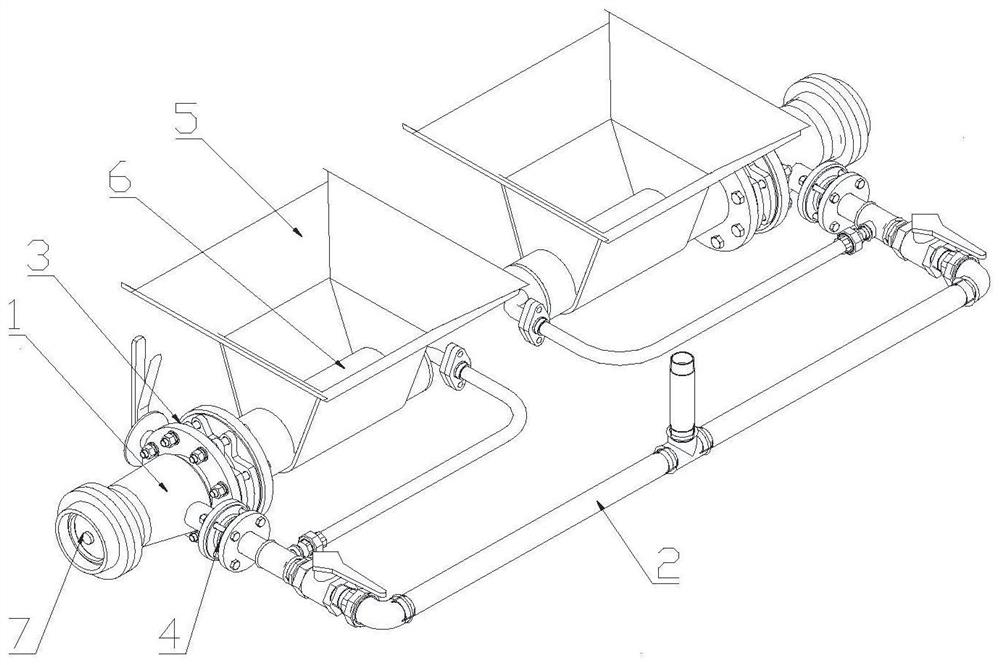 Particulate matter unloading device special for railway hopper car