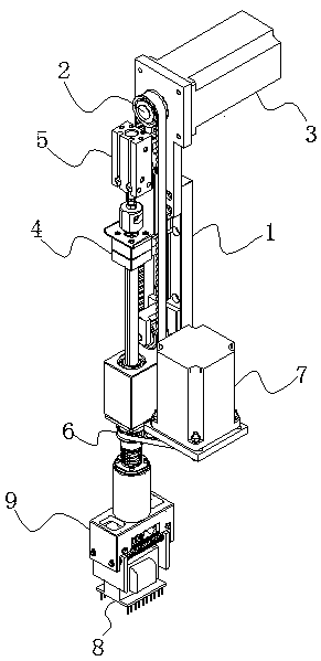 A parallel clamping type large-scale electronic component sticking and inserting operation head and its sticking and inserting method