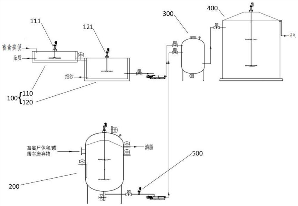 System and method for treating biogas produced by co-fermentation of livestock and poultry breeding wastes