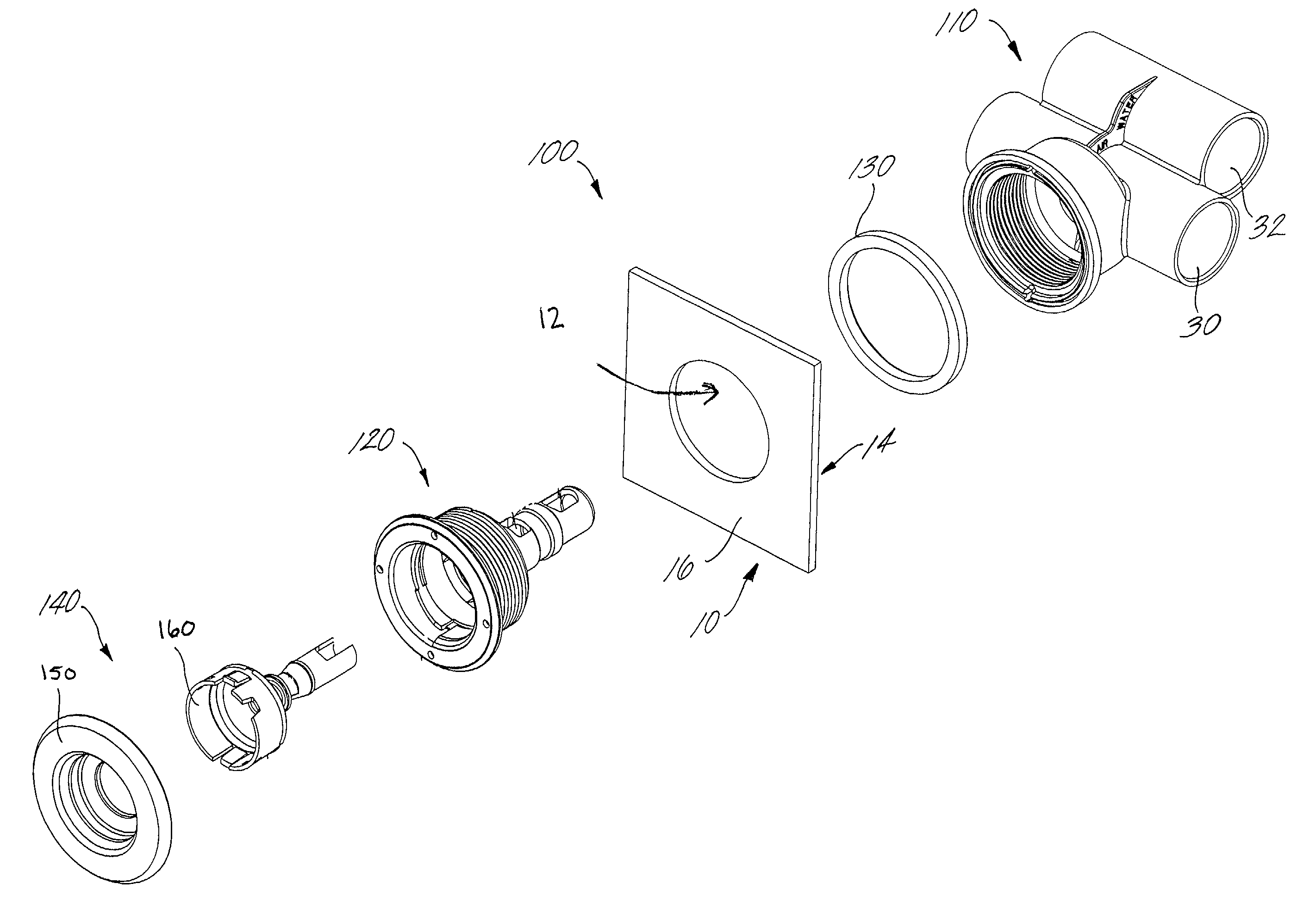 Spa jet mounting assembly and method of installation