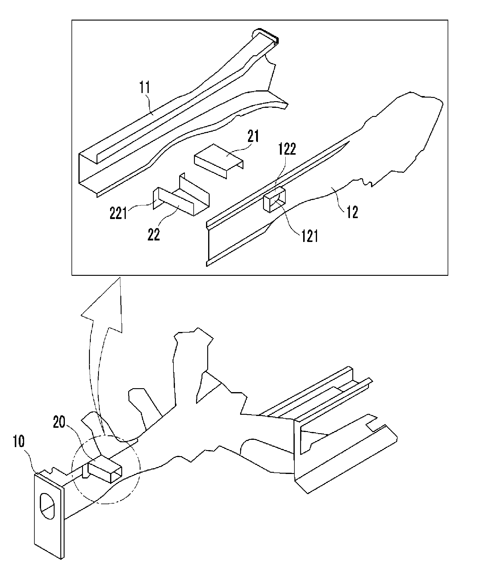 Reinforcing unit for vehicle body