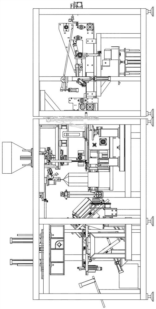 One-driving-two material bag automatic packaging equipment and working method thereof