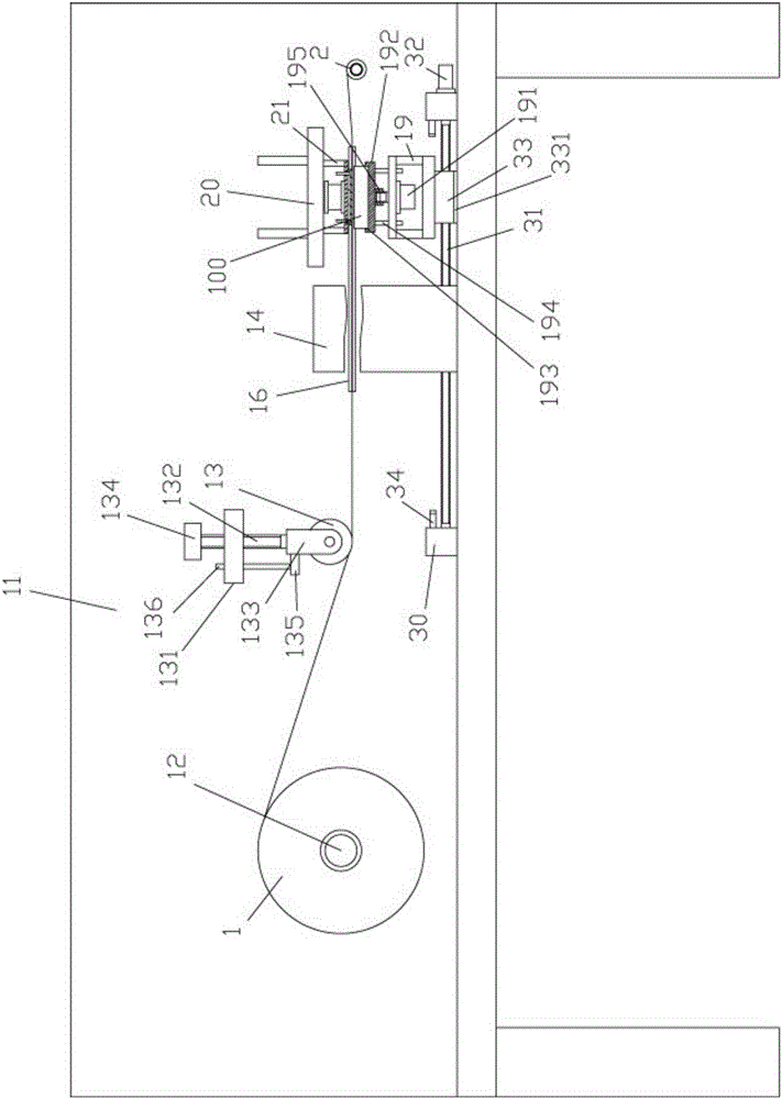 Automatic feeding type cutting and labelling mechanism