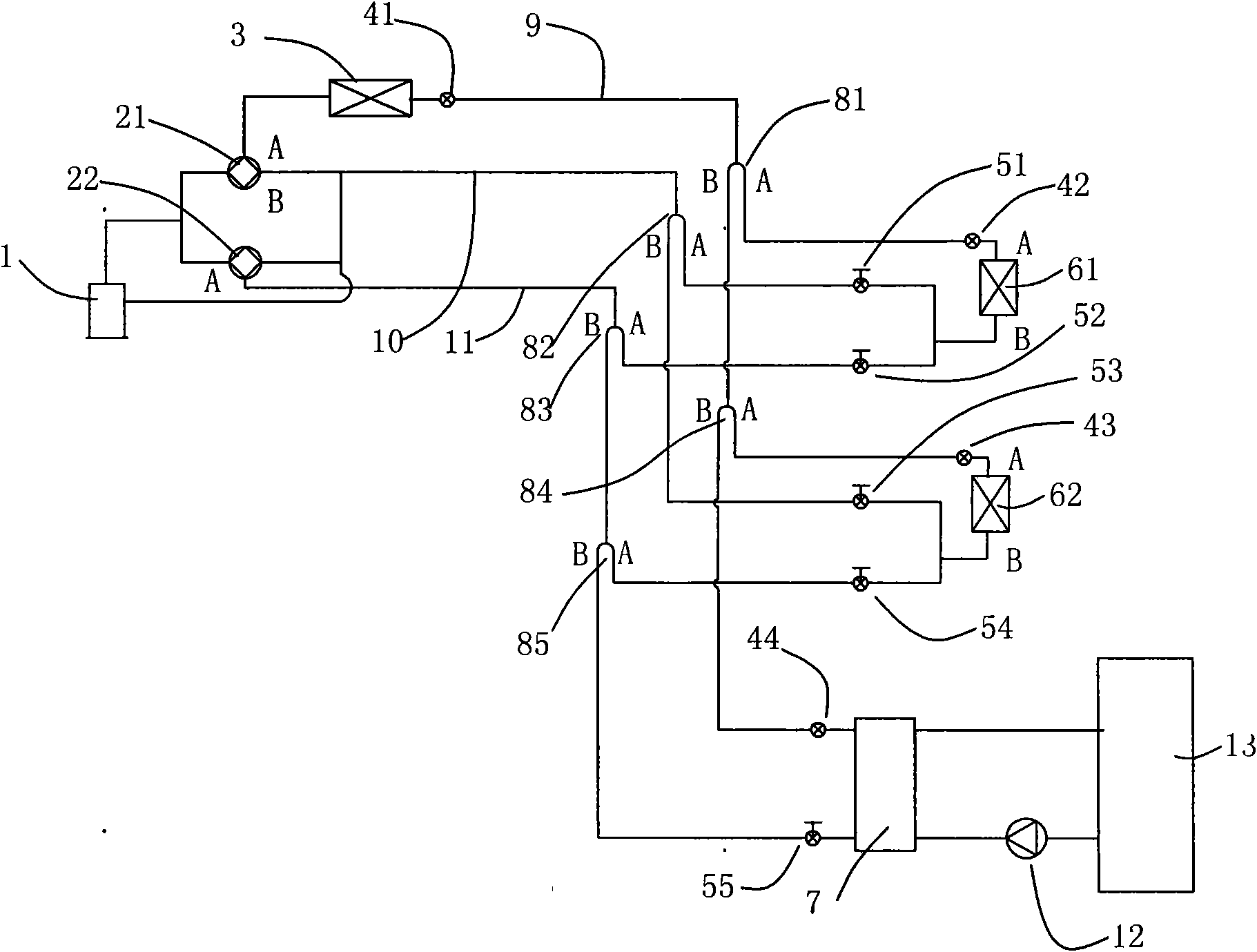 Multiple heat pump air-conditioning water heater