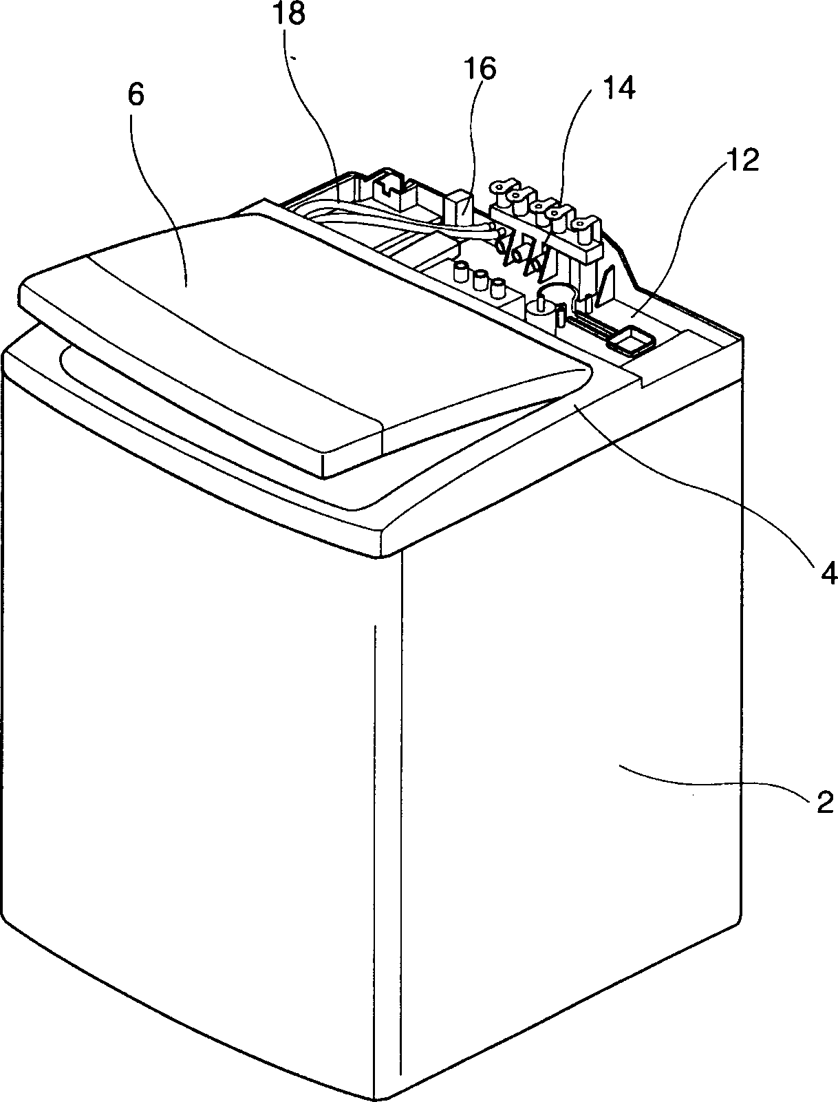 Connecting hose support device for washing machine