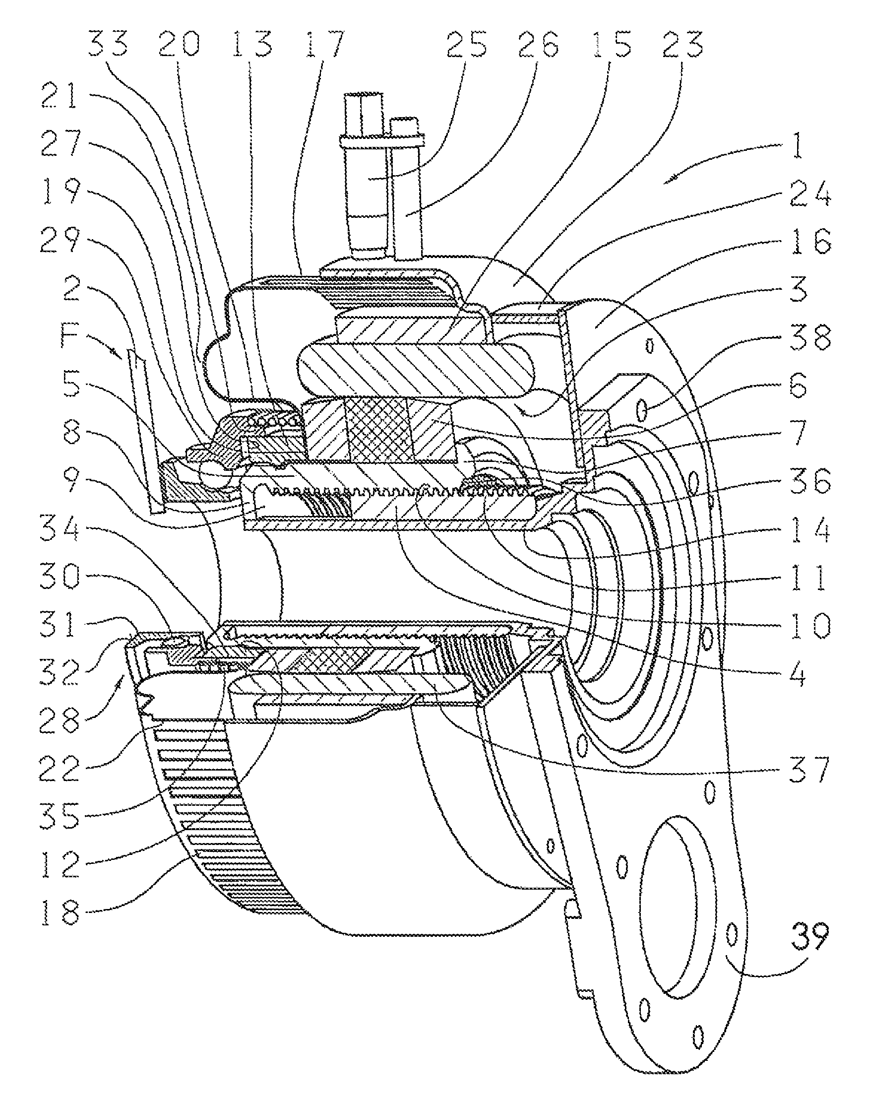 Electromotive actuator for deflecting a motor vehicle part