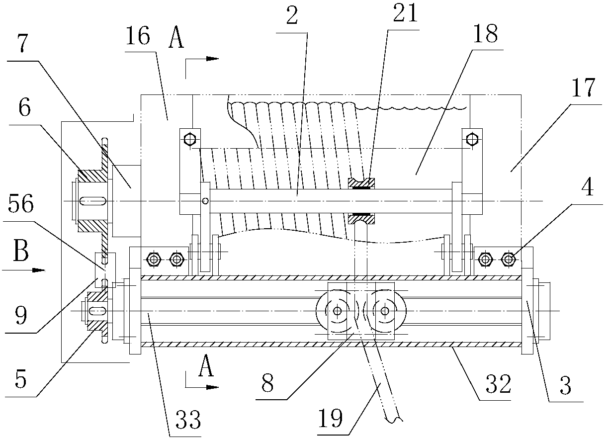 Rope guide device with adjustable rope guide device and pressing wheel type rope pressing device