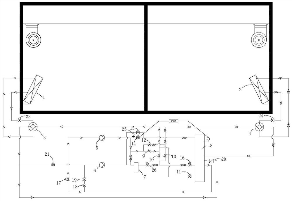 Energy-saving enthalpy difference laboratory heat exchange system with switchable mode