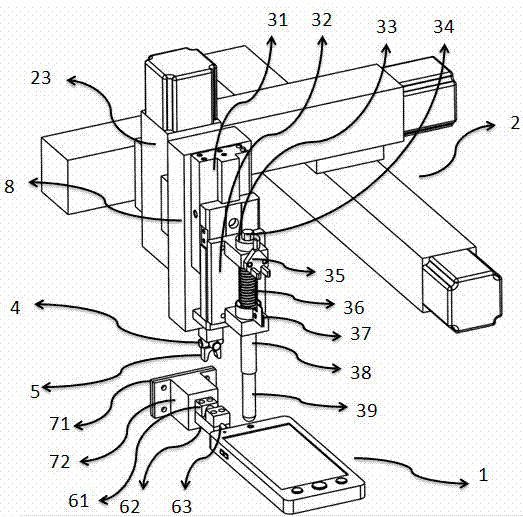 Mechanical arm operation executing device of electronic products