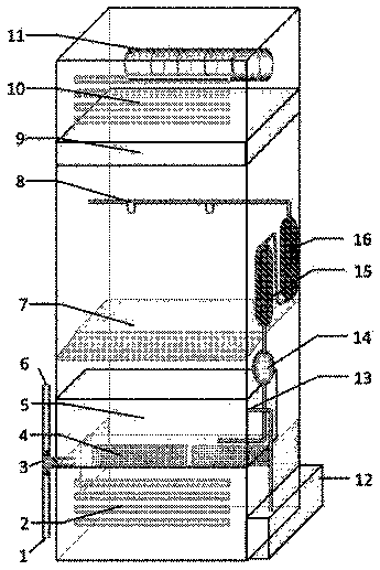 Teaching laboratory air detection and purification device