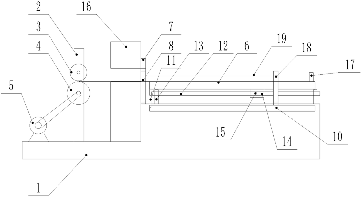 An automatic cutting device for steel strips used in the preparation of filter bag mouth support rings