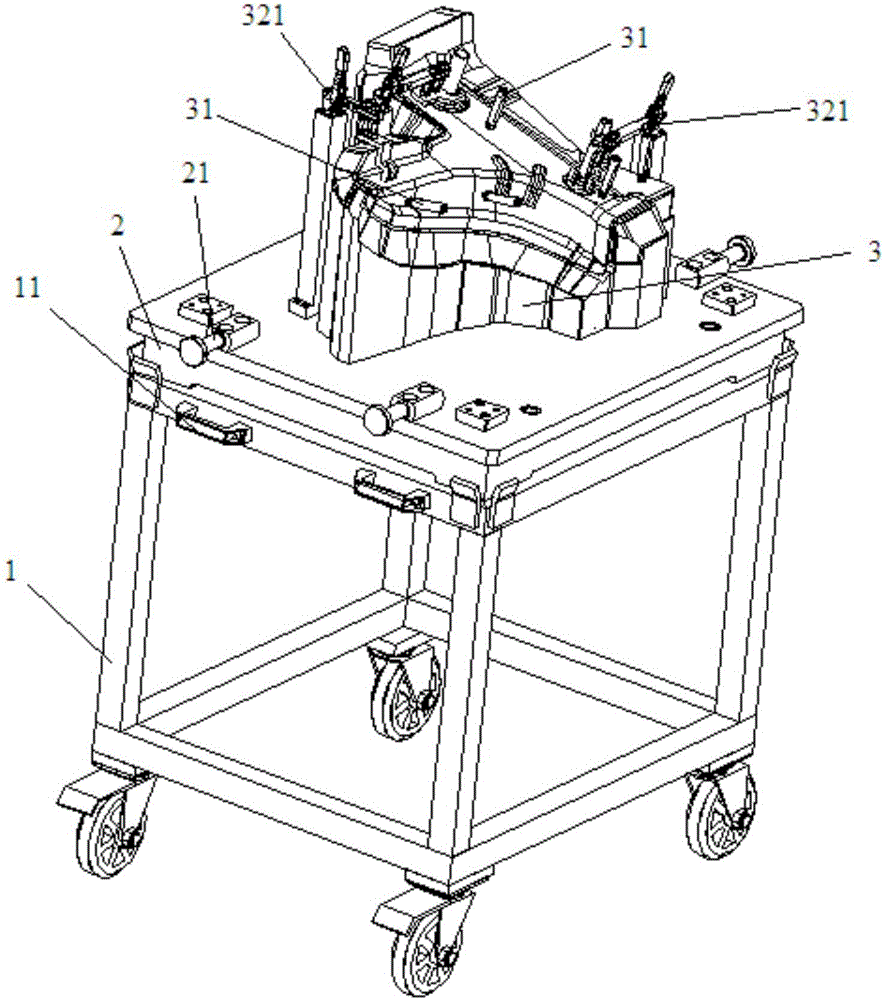 Automobile water collecting tank reinforcing plate checking fixture