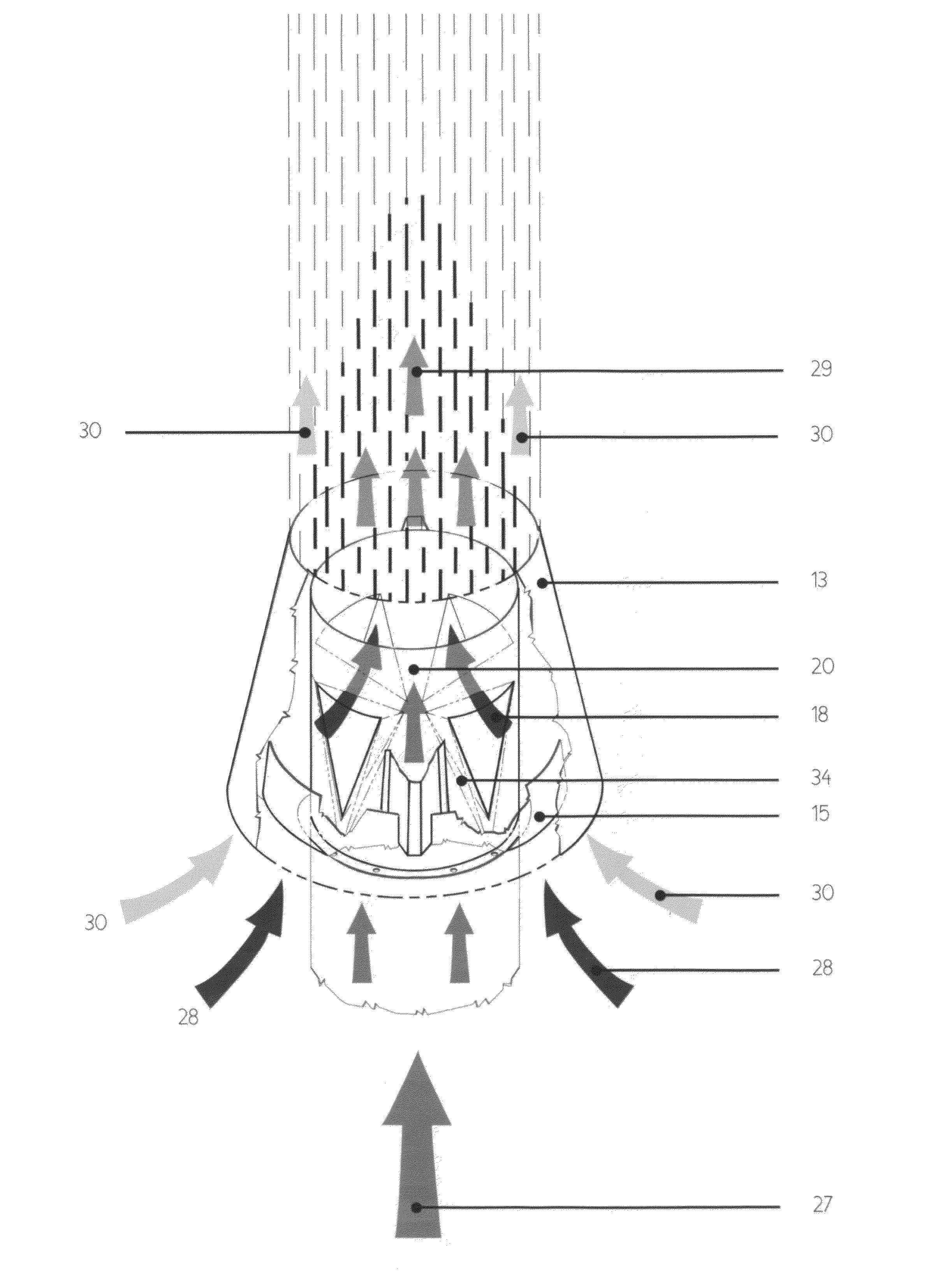 Aspirating induction nozzle