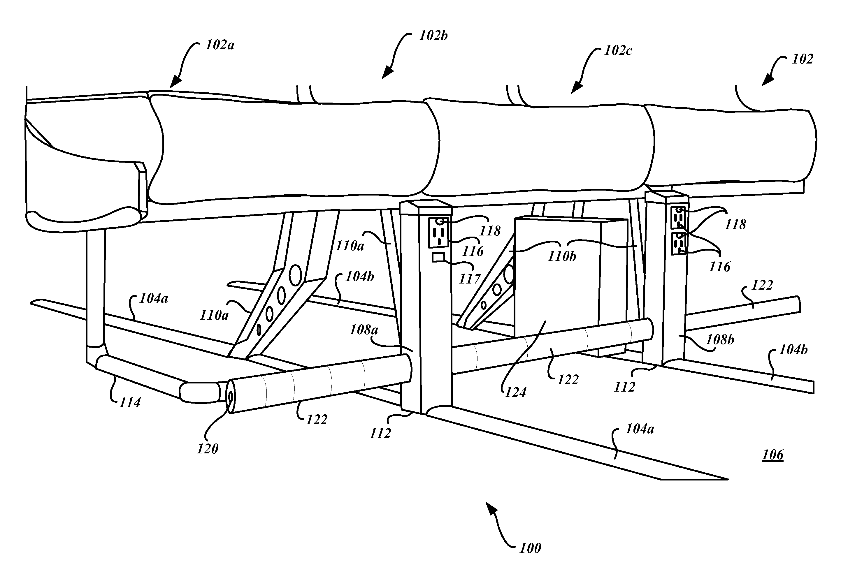 Systems and methods for securing and protecting aircraft line replaceable units with status indicator under a passenger seat