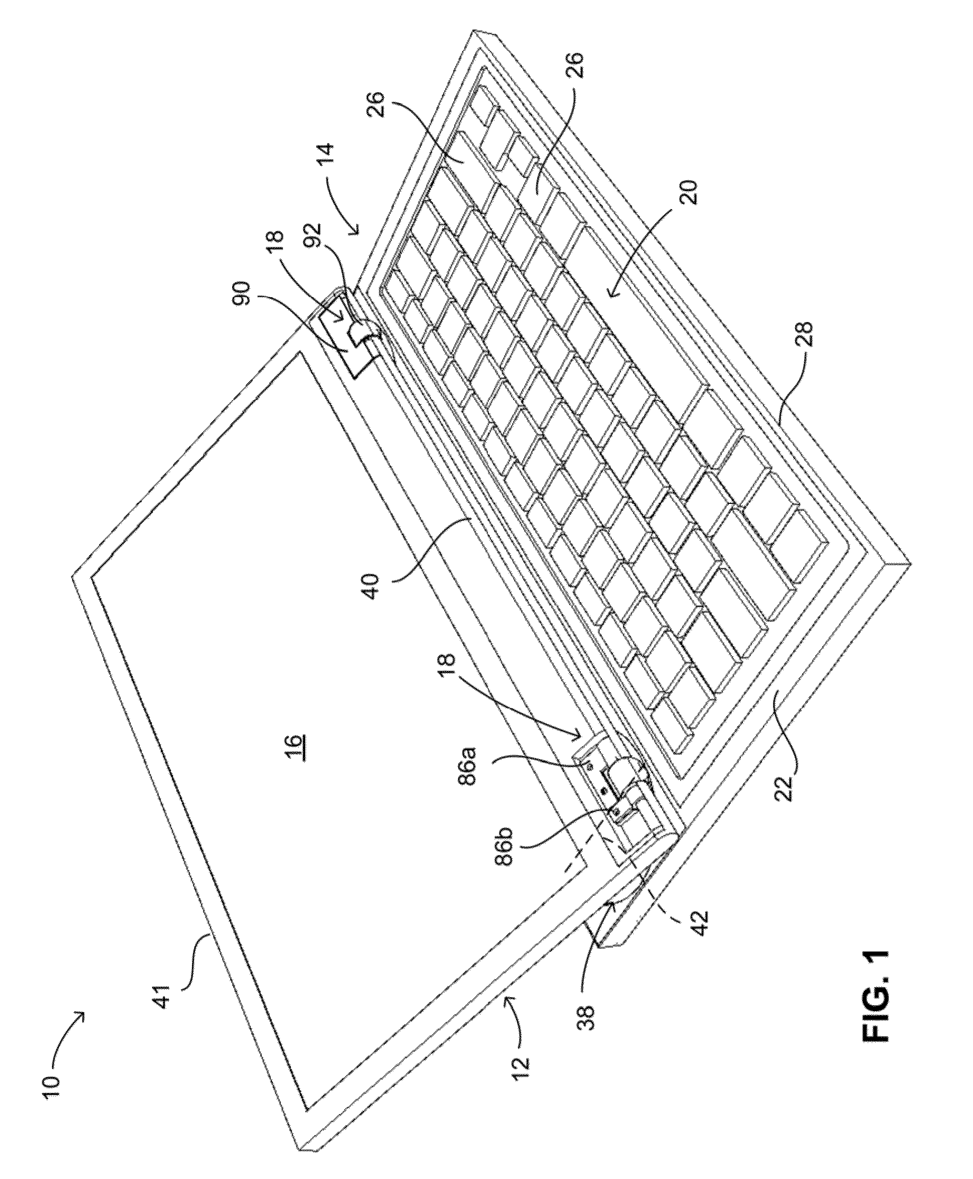 Coupling element for hinged electronic device