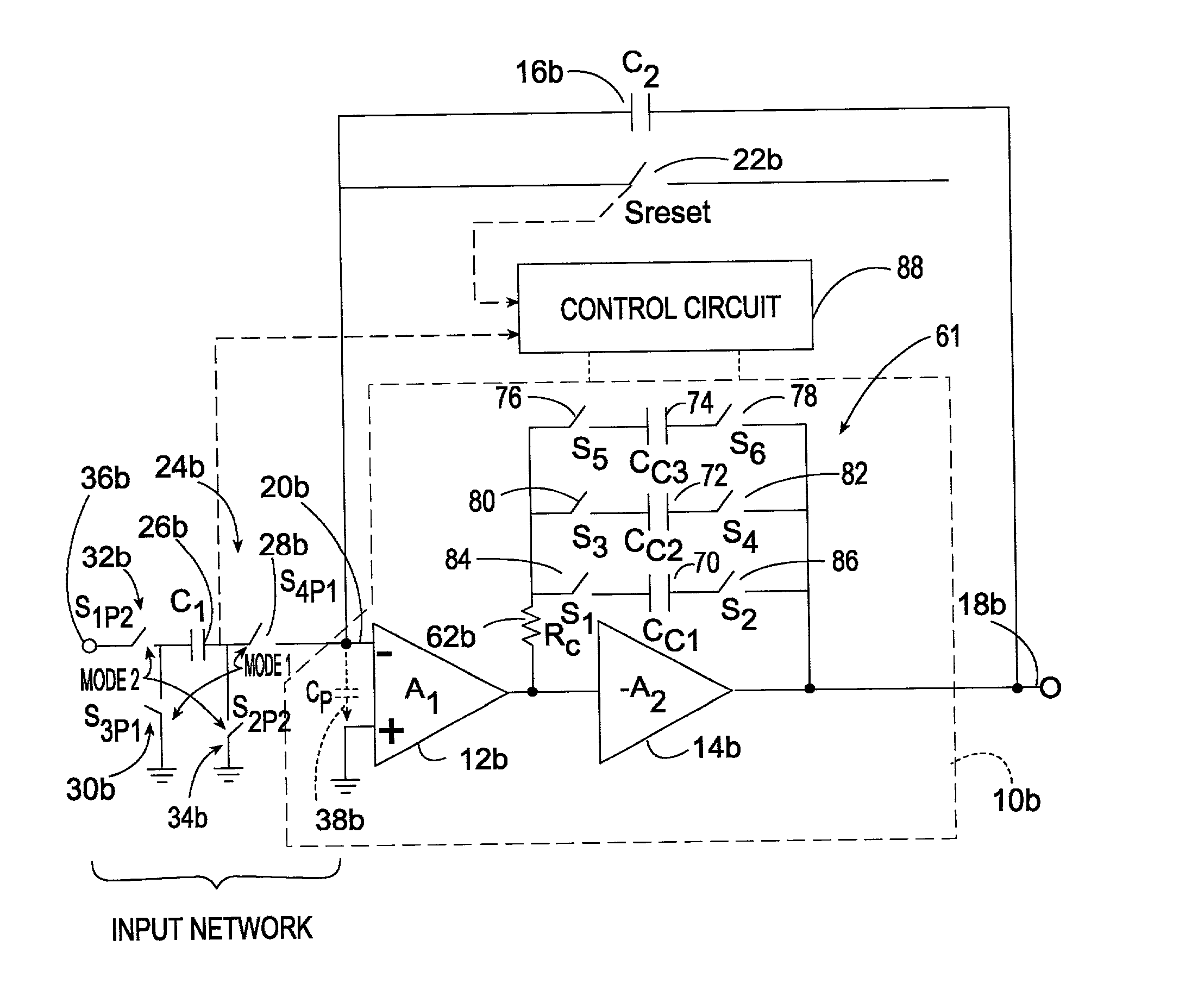 Dynamic frequency compensated operation amplifier