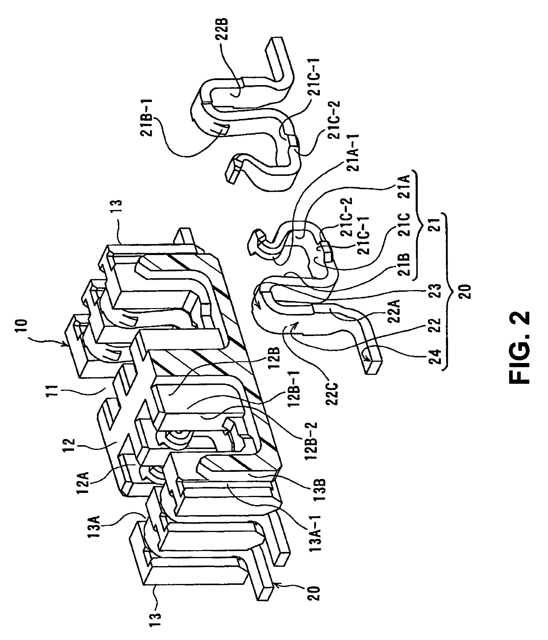 Electrical connector with regulating portion for regulating elastic deformation of terminal