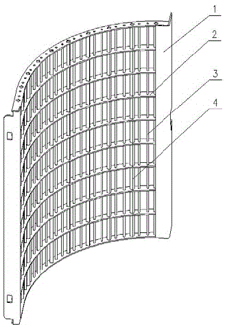 Concave plate screen of combine harvester and concave plate screen device