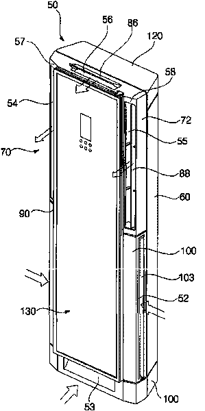 Mounting structure of air filter of cabinet air-conditioning indoor unit