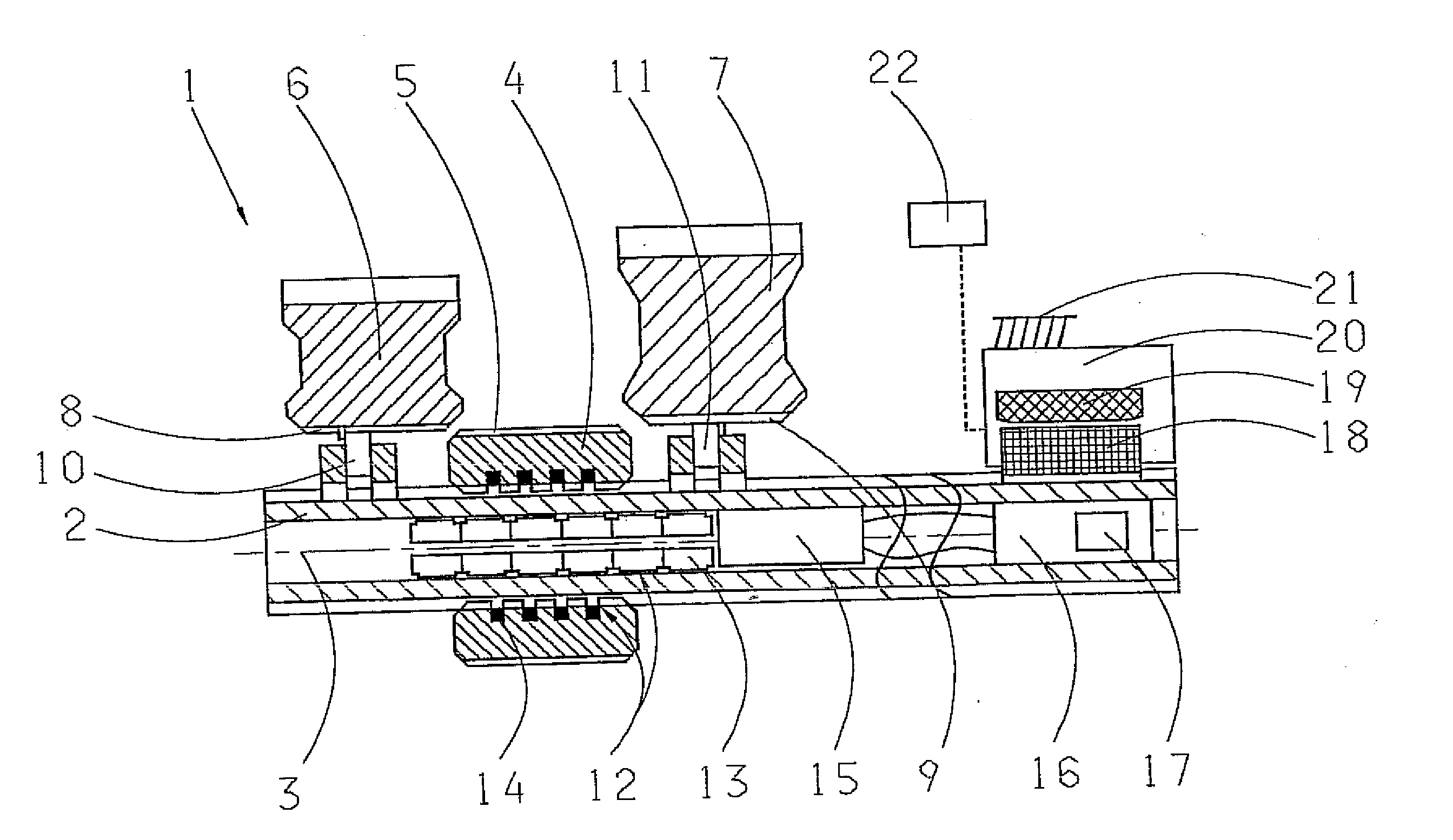 Electromagnetic shifting device comprising a linear motor