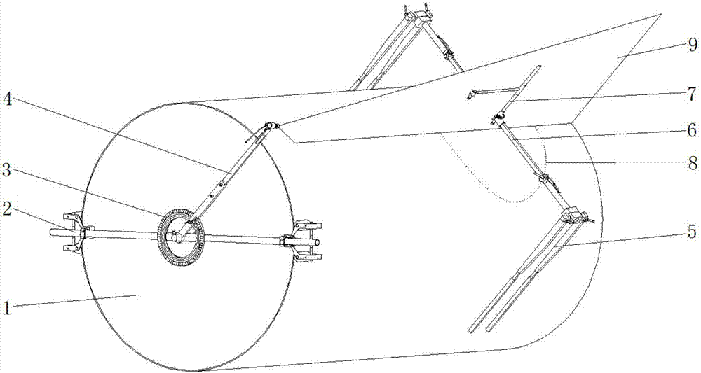 Pipe axis pay-off device and pay-off method