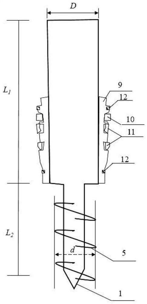 Offshore wind power variable-diameter screw pile composite cylindrical foundation and construction method thereof