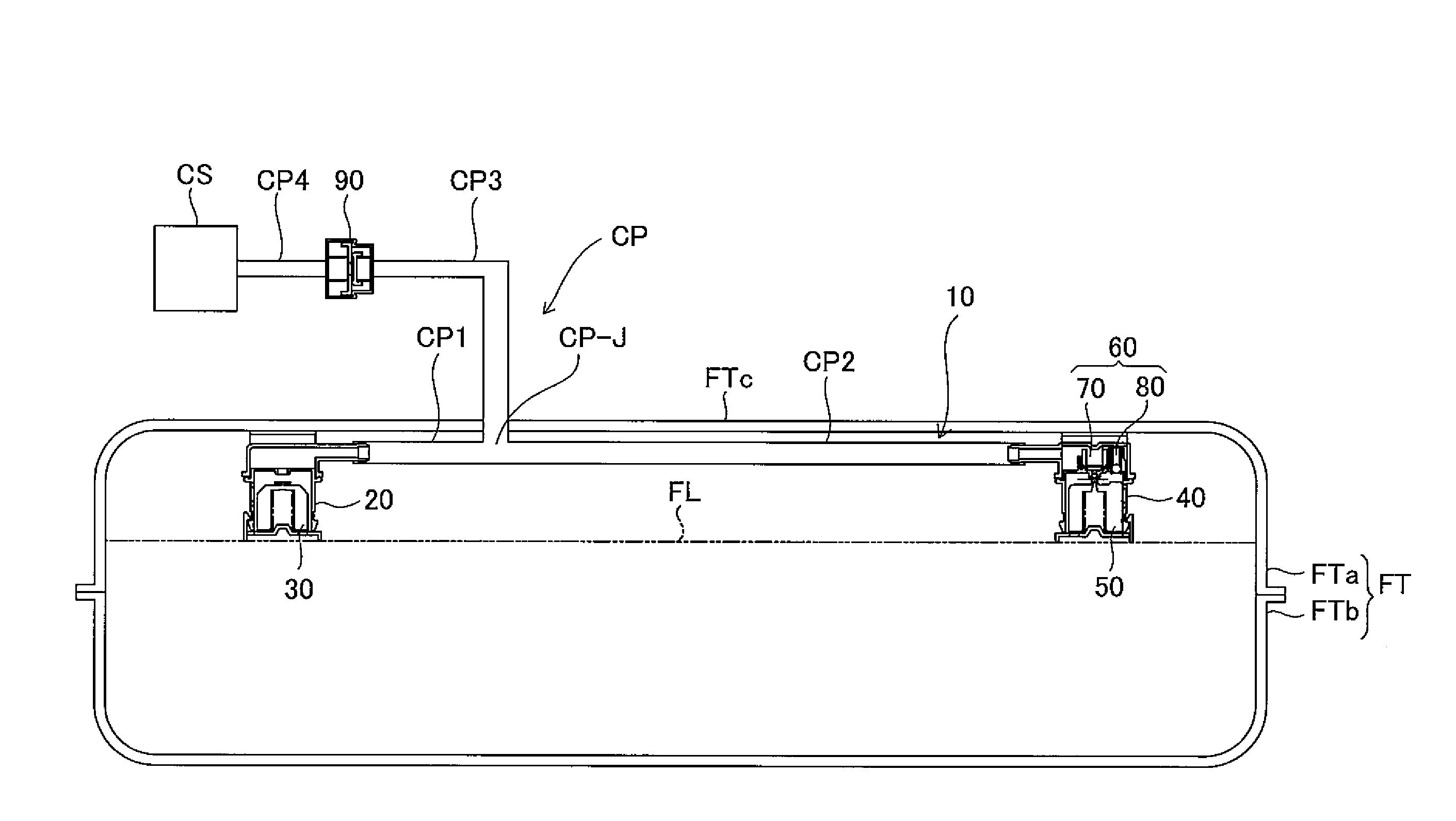 Ventilating device for fuel tank