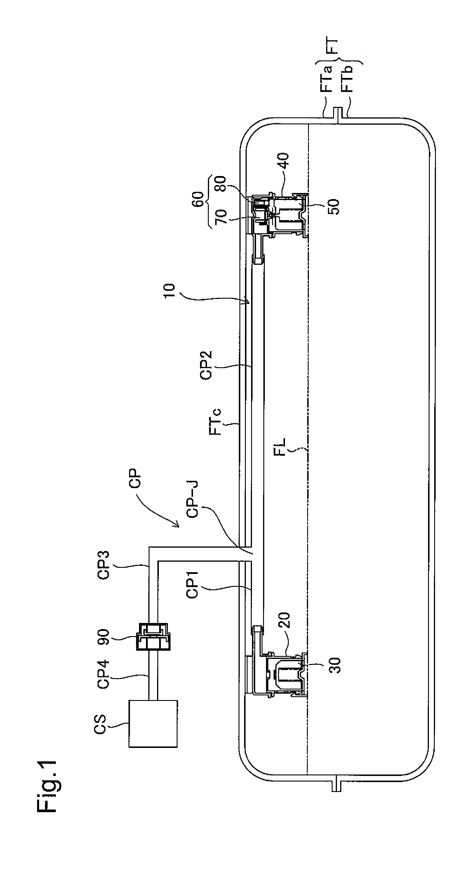 Ventilating device for fuel tank