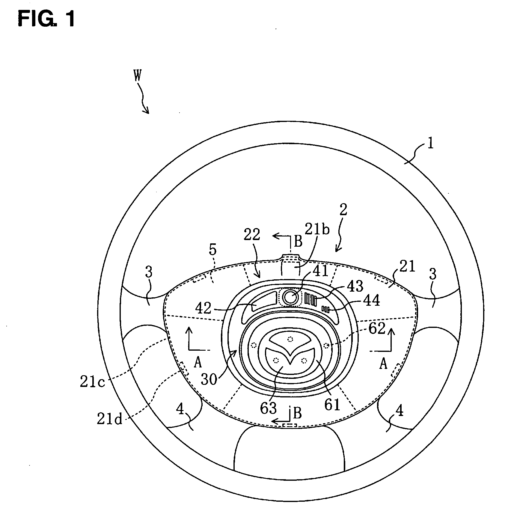 Steering wheel equipped with airbag device