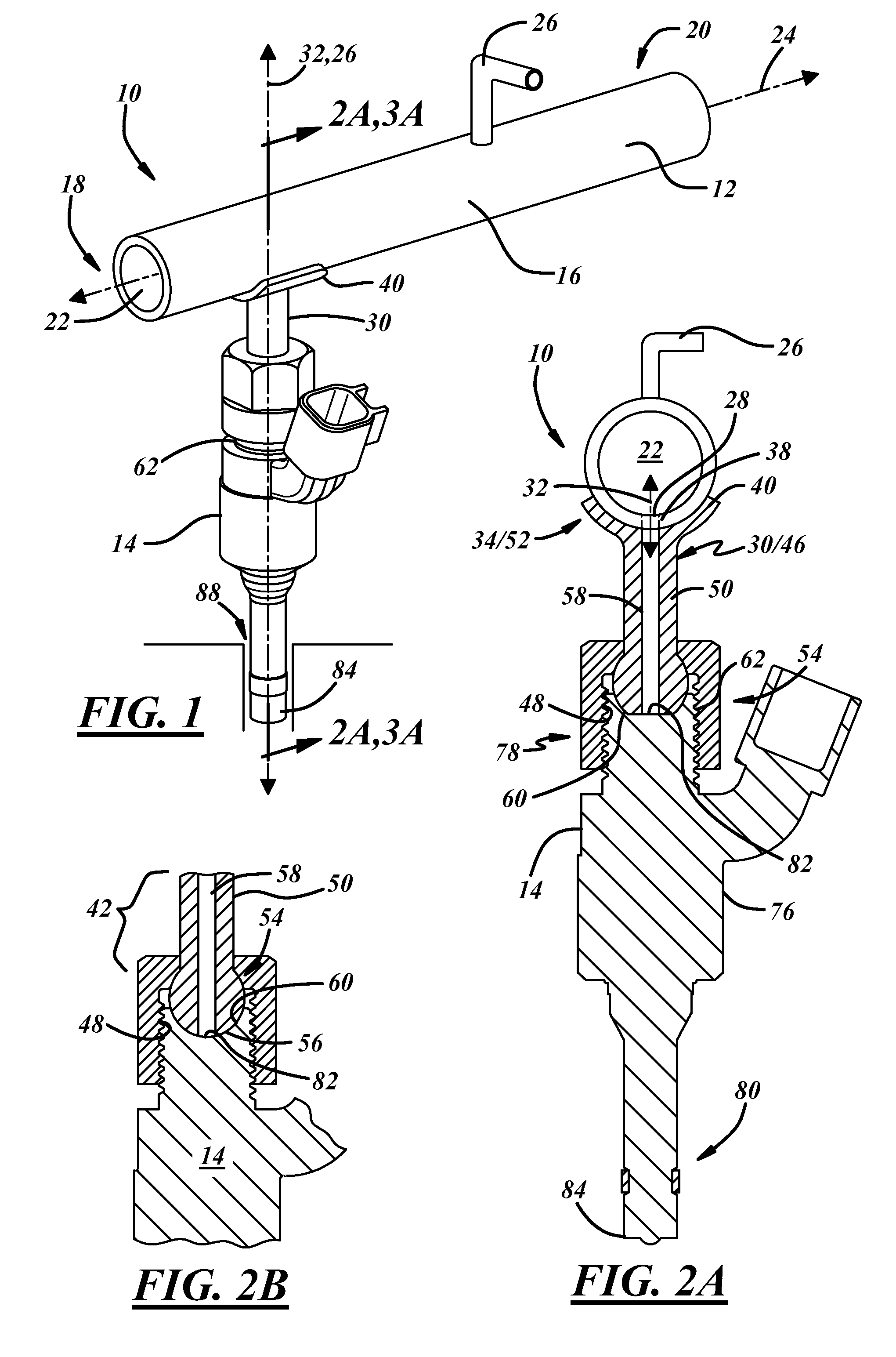 Attachment for fuel injectors in a fuel delivery system