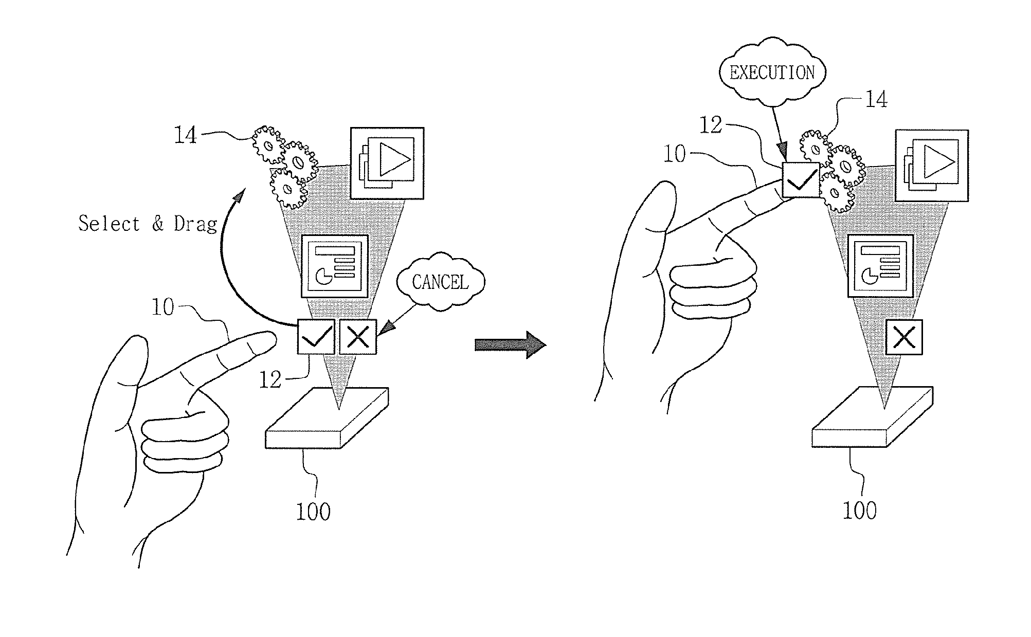 User interface using hologram and method thereof