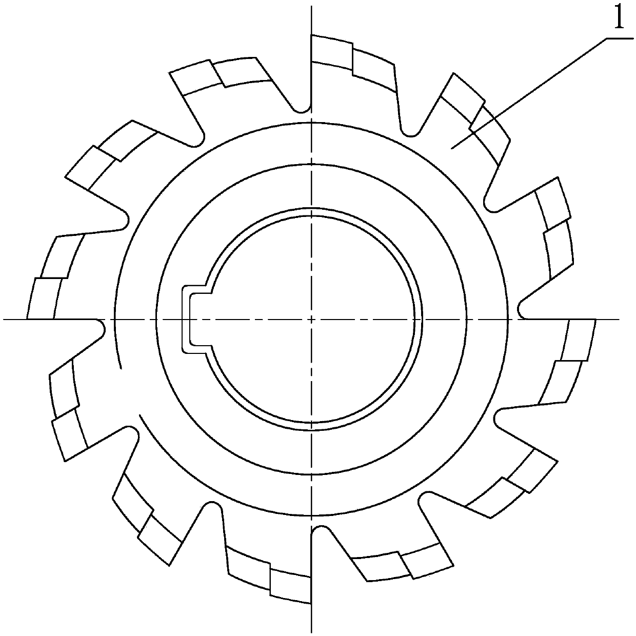 Measuring method of processing fit rate of inner back arc line surface of blade assembly and process arc section