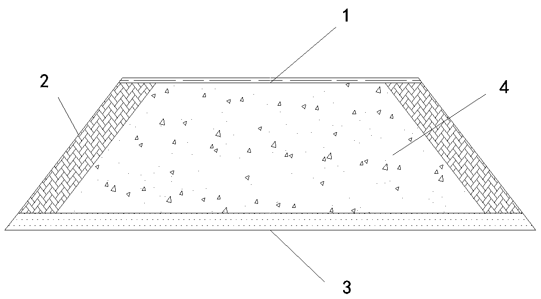 Construction waste improved expansive soil roadbed structure and construction method thereof